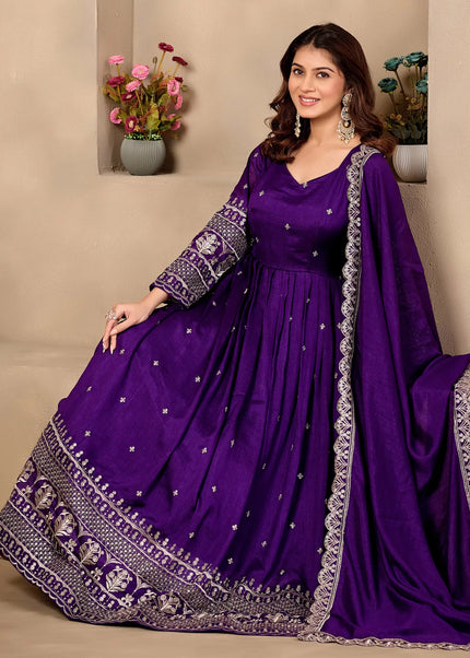 Art Silk Embroidered Anarkali Series