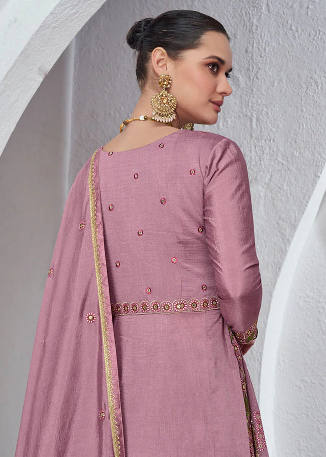 Pink Multi Embroidered Lehenga Suit
