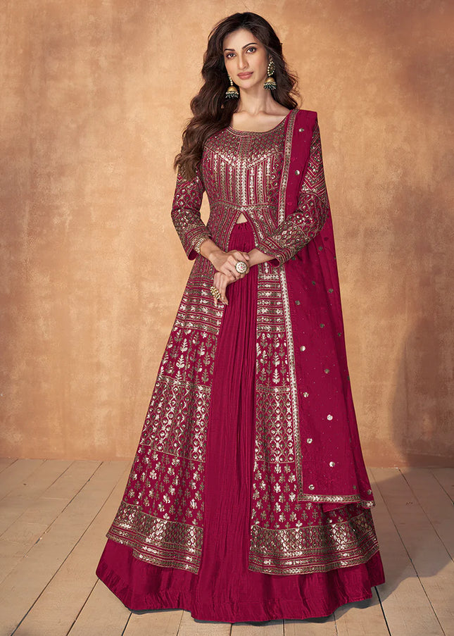 Pink and Gold Embroiderd Lehenga Anarkali