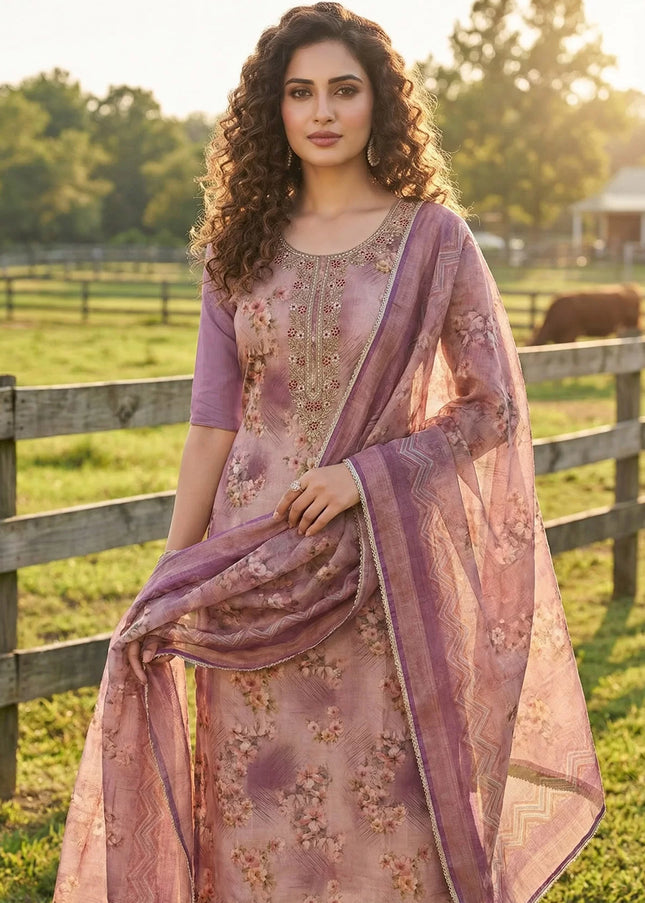 Viscose Printed and Embroidered Pant Style Suit Series