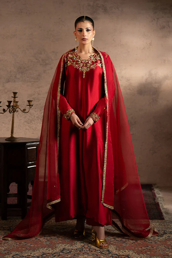 Farrukhzia | Fareesha - Crimson Zardosi