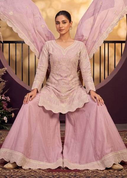 Chinnon Embroidered Sharara Suit Series