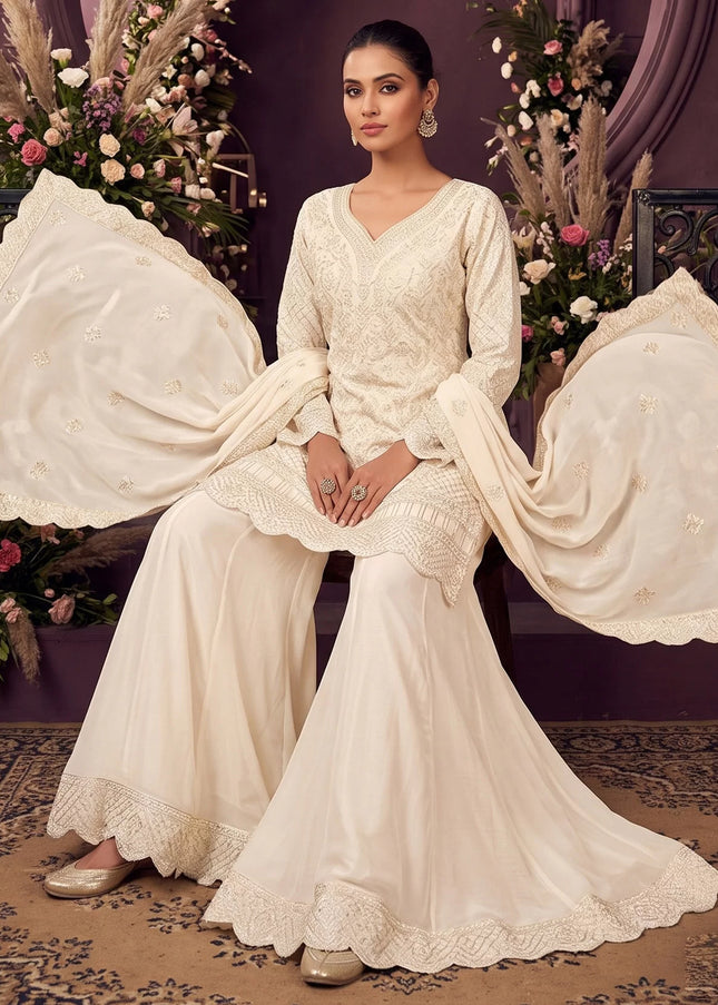 Chinnon Embroidered Sharara Suit Series