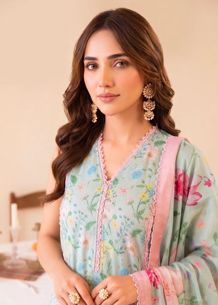 Faiza Faisal | Fnf Prints 2 - Mint Daisy