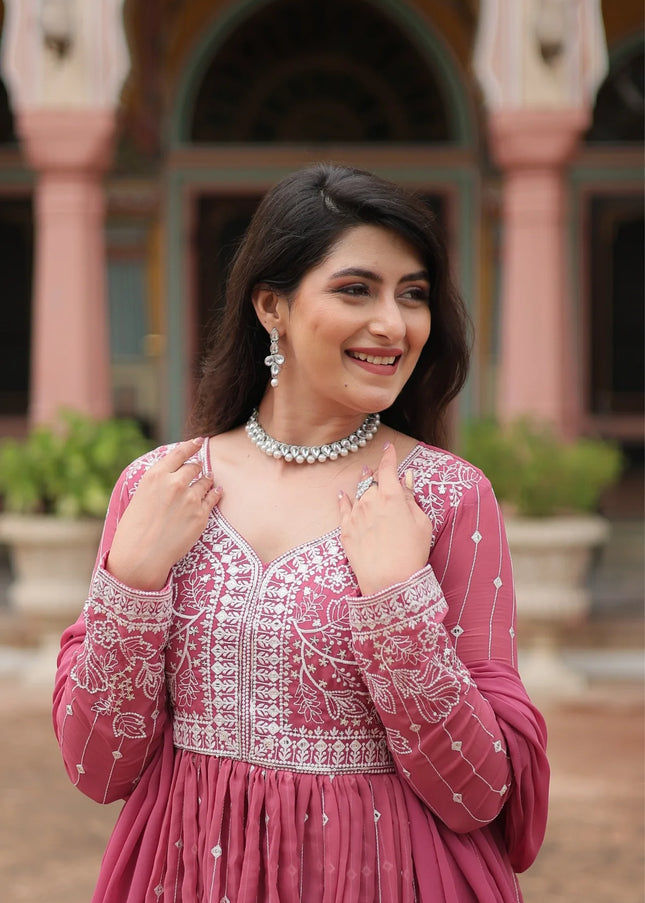 Georgette Embroidered Sharara Suit Series