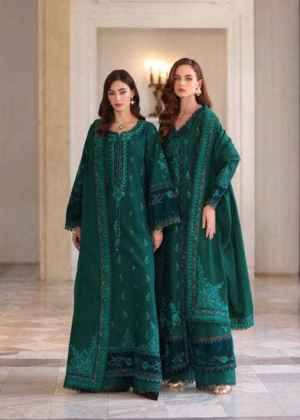 Noor By Saadia Asad | Noor Winter Pashmina Shawls '25 - Emerald Reverie