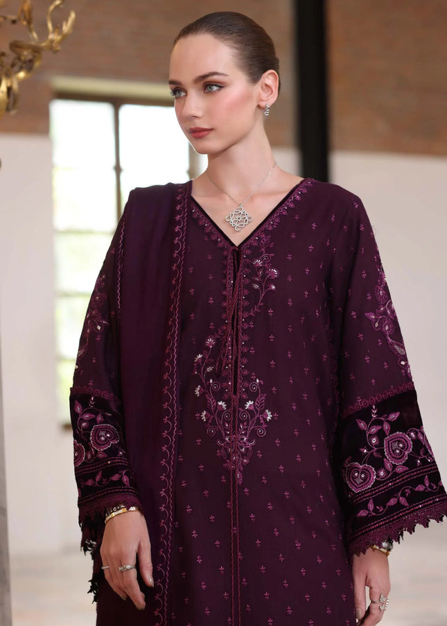Noor By Saadia Asad | Noor Winter Pashmina Shawls '25 - Damson
