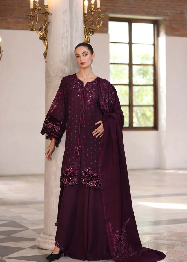 Noor By Saadia Asad | Noor Winter Pashmina Shawls '25 - Damson