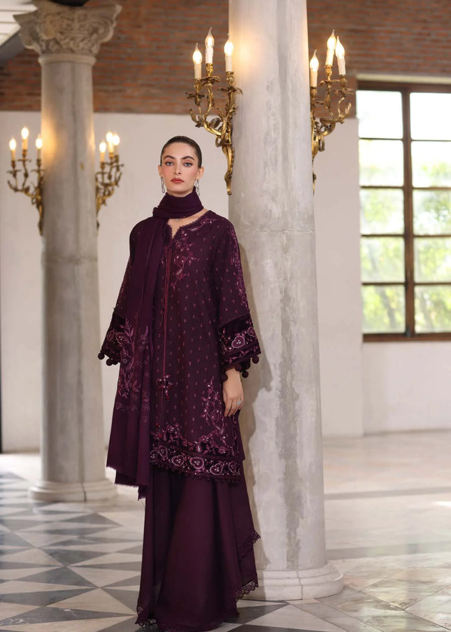 Noor By Saadia Asad | Noor Winter Pashmina Shawls '25 - Damson