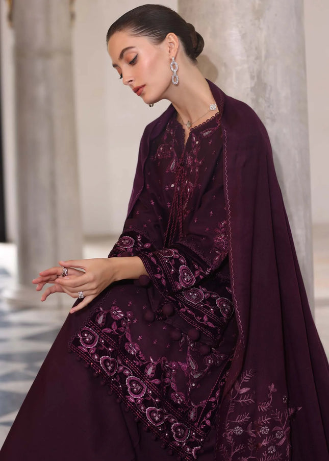 Noor By Saadia Asad | Noor Winter Pashmina Shawls '25 - Damson