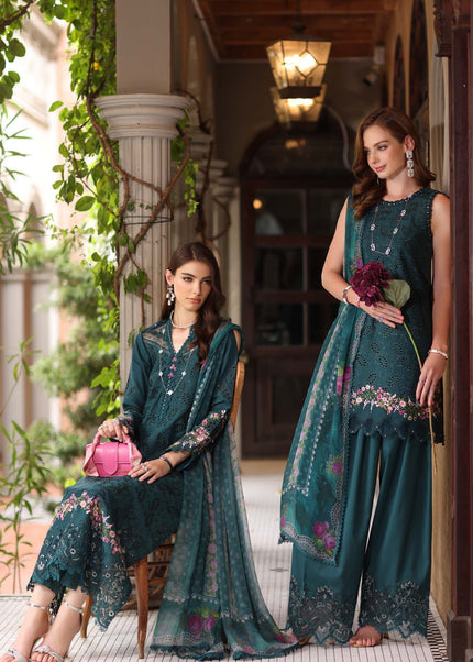 Noor By Saadia Asad | Noor Eid Luxury Schiffli Laserkari' 25 - Teal