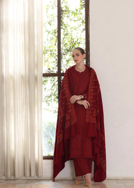 Noor By Saadia Asad | Noor Winter Pashmina Shawls '25 - Ember