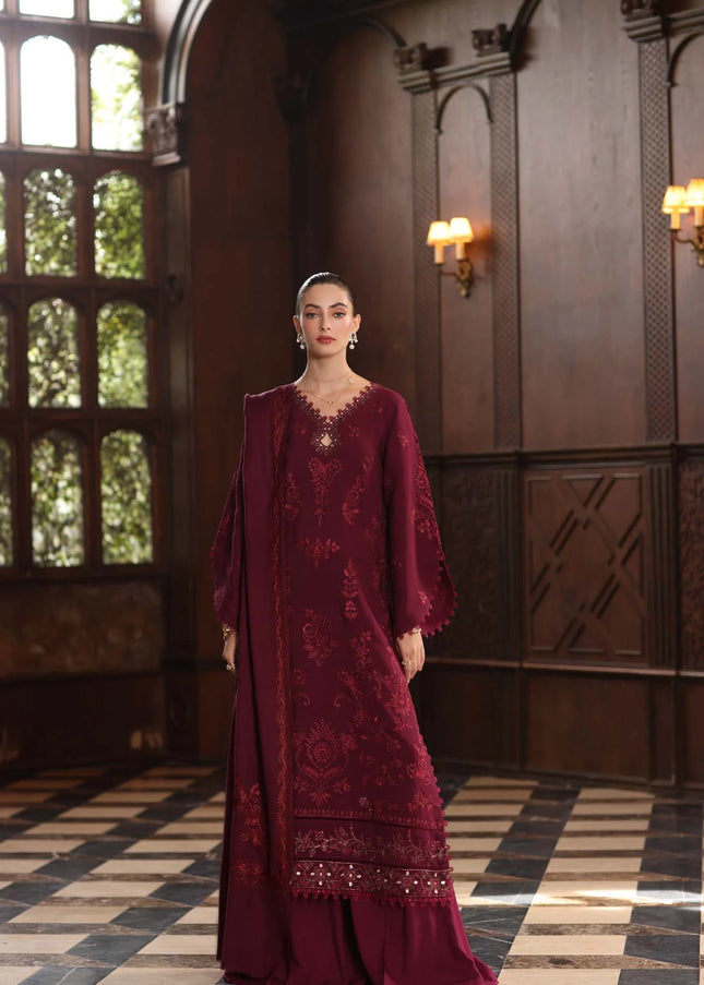 Noor By Saadia Asad | Noor Winter Pashmina Shawls '25 - Royal Claret