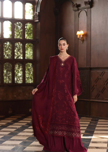 Noor By Saadia Asad | Noor Winter Pashmina Shawls '25 - Royal Claret