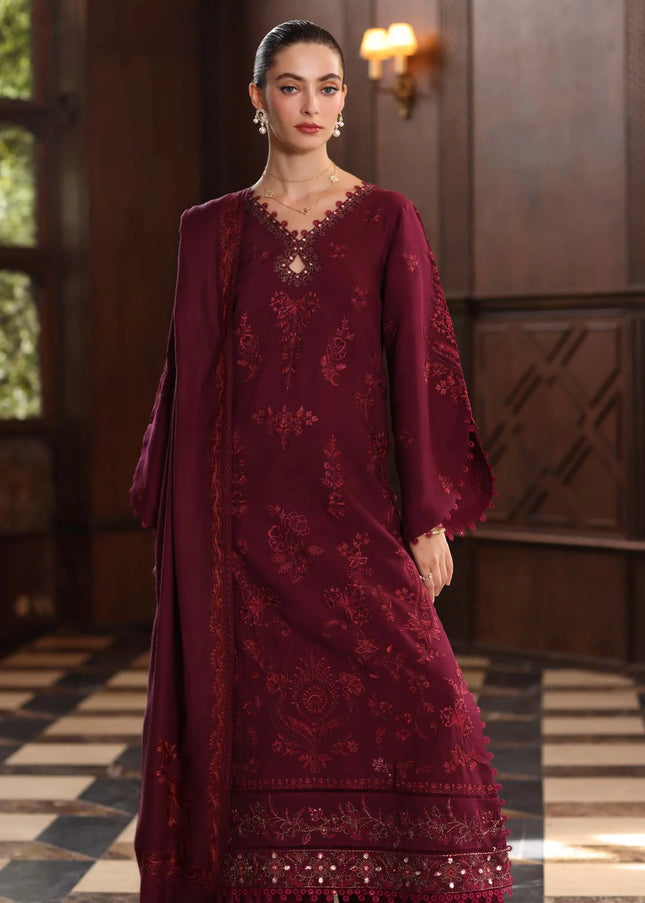 Noor By Saadia Asad | Noor Winter Pashmina Shawls '25 - Royal Claret