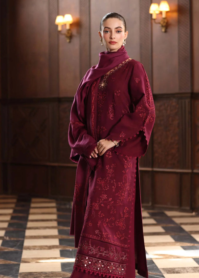 Noor By Saadia Asad | Noor Winter Pashmina Shawls '25 - Royal Claret