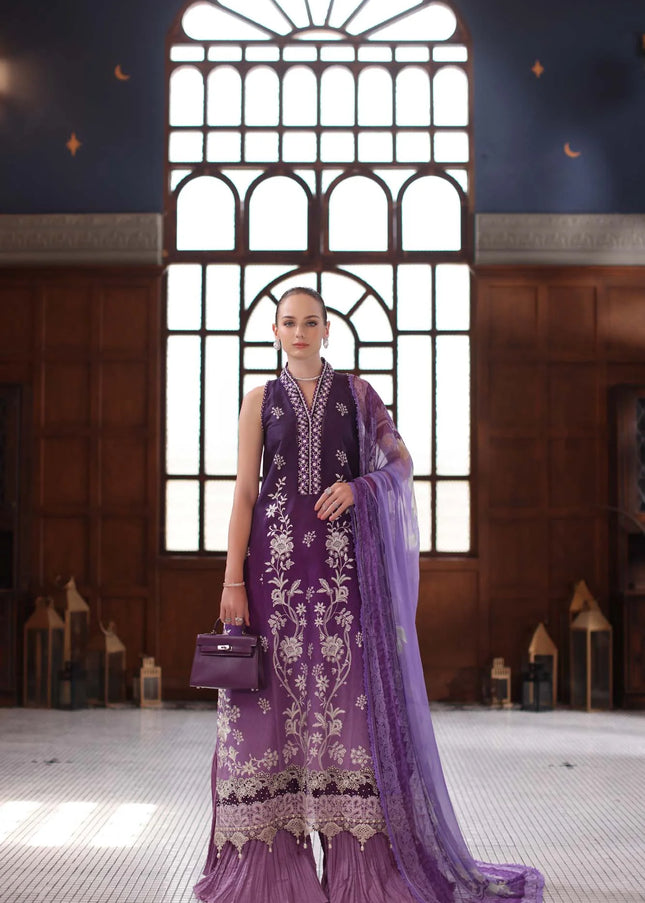 Noor By Saadia Asad | Noor Eid Luxury Schiffli Laserkari' 25 - Purple