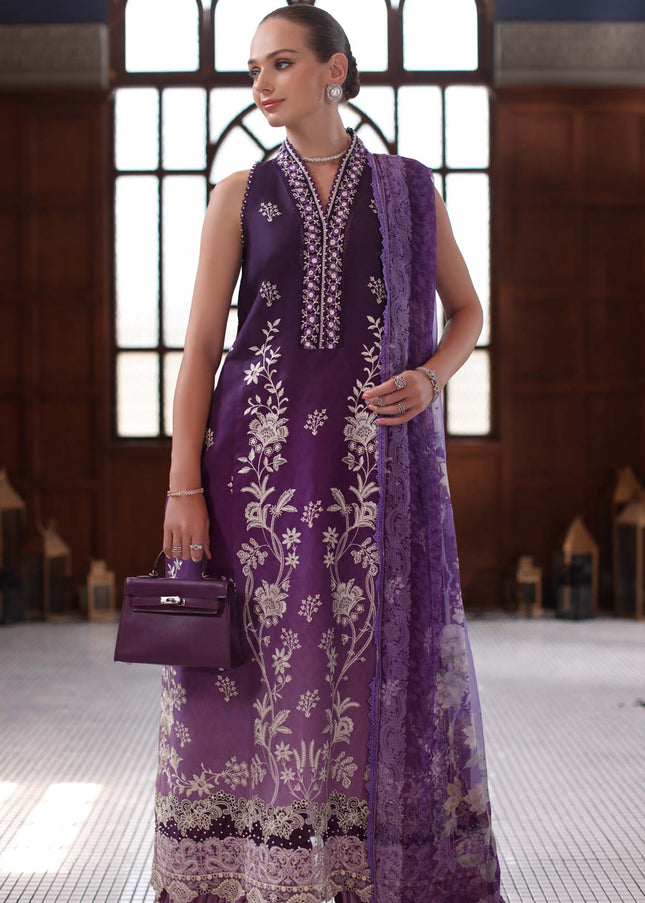 Noor By Saadia Asad | Noor Eid Luxury Schiffli Laserkari' 25 - Purple