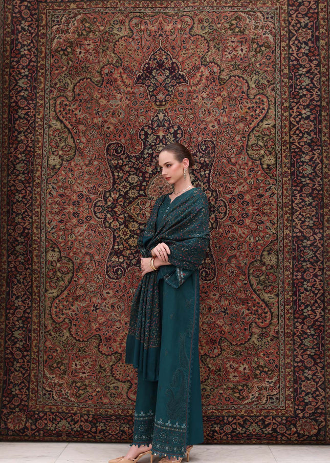 Noor By Saadia Asad | Noor Winter Pashmina Shawls '25 - Teal Empress