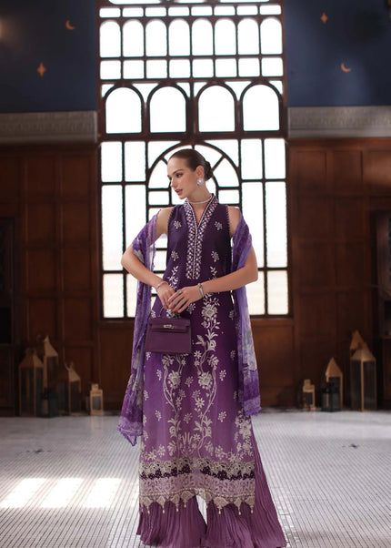 Noor By Saadia Asad | Noor Eid Luxury Schiffli Laserkari' 25 - Purple