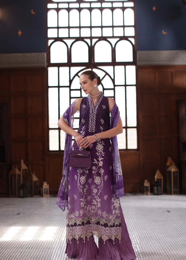 Noor By Saadia Asad | Noor Eid Luxury Schiffli Laserkari' 25 - Purple