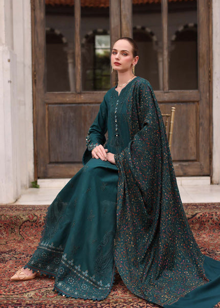 Noor By Saadia Asad | Noor Winter Pashmina Shawls '25 - Teal Empress