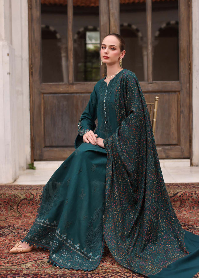 Noor By Saadia Asad | Noor Winter Pashmina Shawls '25 - Teal Empress