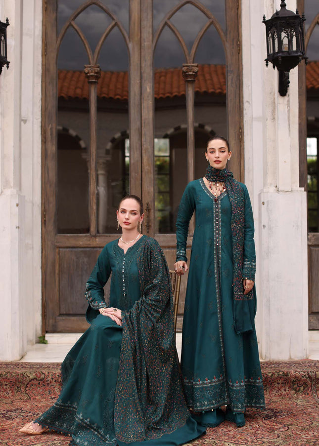 Noor By Saadia Asad | Noor Winter Pashmina Shawls '25 - Teal Empress