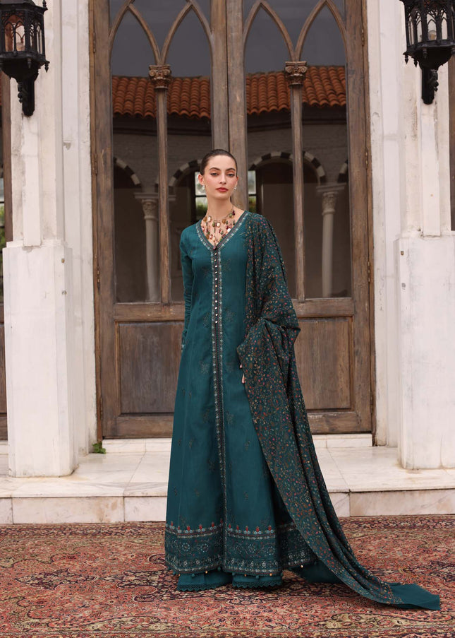 Noor By Saadia Asad | Noor Winter Pashmina Shawls '25 - Teal Empress