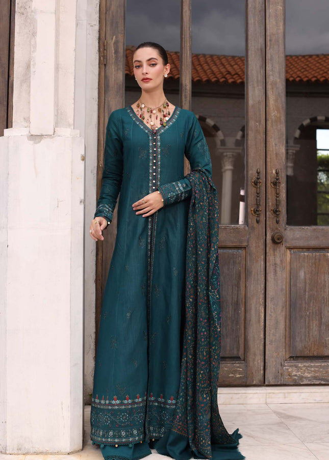 Noor By Saadia Asad | Noor Winter Pashmina Shawls '25 - Teal Empress