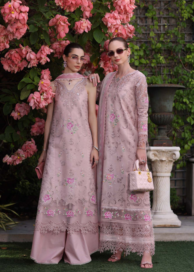 Noor By Saadia Asad | Noor Eid Luxury Schiffli Laserkari' 25 - Pink