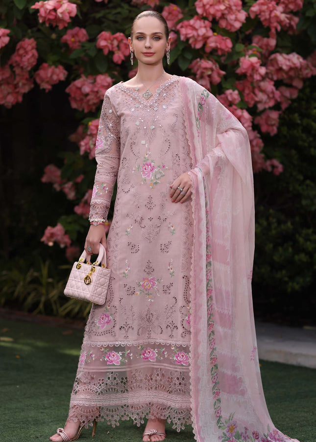 Noor By Saadia Asad | Noor Eid Luxury Schiffli Laserkari' 25 - Pink