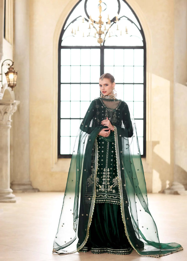 Noor By Saadia Asad | Noor Handcrafted Velvet '25 - Zamurrud