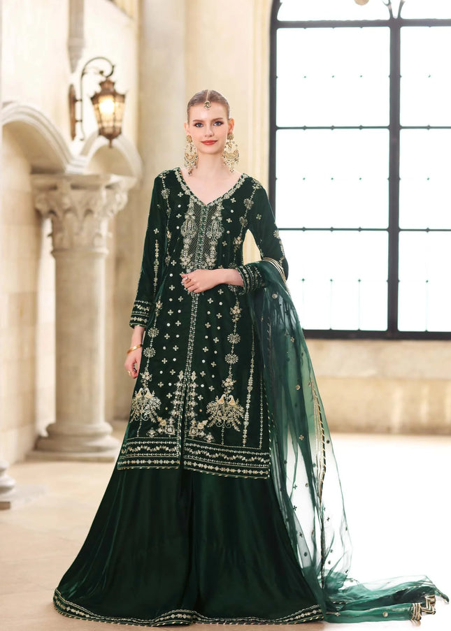 Noor By Saadia Asad | Noor Handcrafted Velvet '25 - Zamurrud