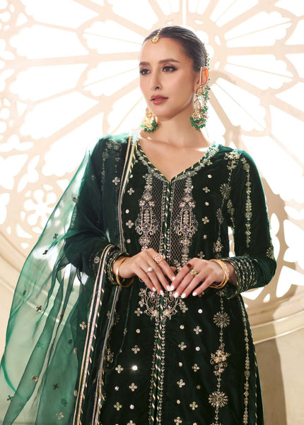 Noor By Saadia Asad | Noor Handcrafted Velvet '25 - Zamurrud