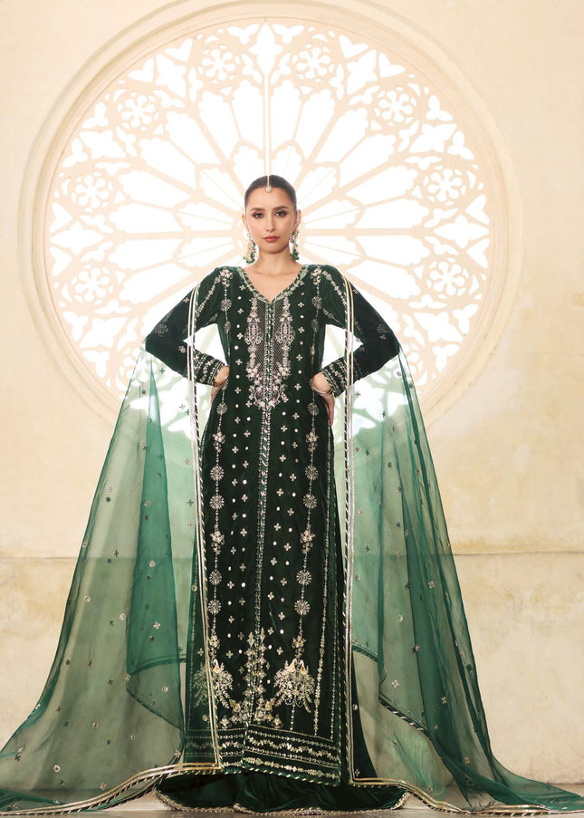 Noor By Saadia Asad | Noor Handcrafted Velvet '25 - Zamurrud