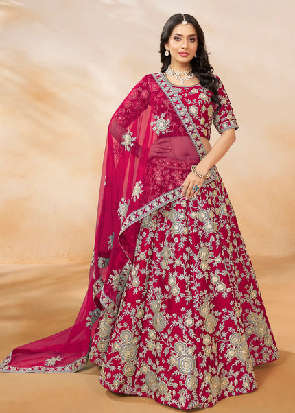 Pink Embroidered Lehenga Choli