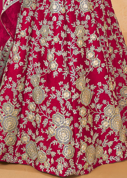 Pink Embroidered Lehenga Choli