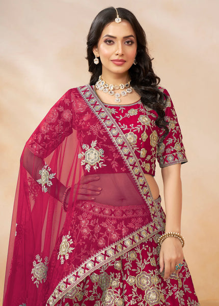 Pink Embroidered Lehenga Choli