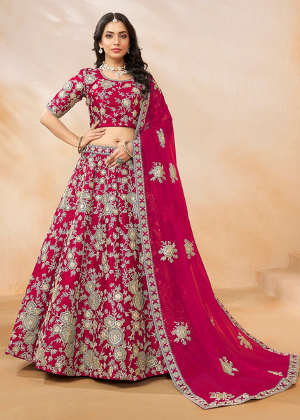 Pink Embroidered Lehenga Choli