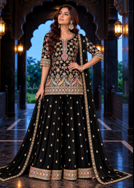 Chinnon Embroidered Sharara Suit Series