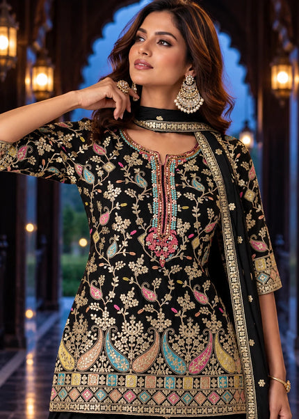 Chinnon Embroidered Sharara Suit Series