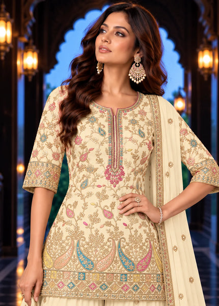 Chinnon Embroidered Sharara Suit Series