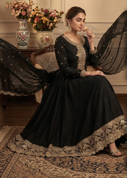 Gold Embroidered Anarkali Suit Series