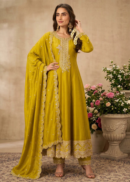 Gold Embroidered Anarkali Suit Series