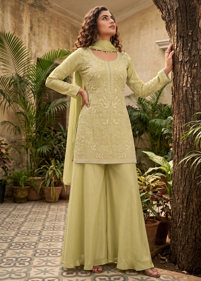 Chinnon Embroidered Sharara Suit Series