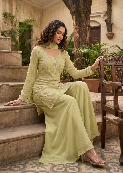 Chinnon Embroidered Sharara Suit Series