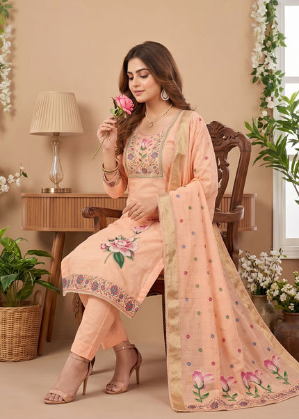 Cotton Printed and Embroidered Pant Style Suit Series