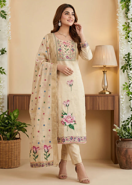 Cotton Printed and Embroidered Pant Style Suit Series