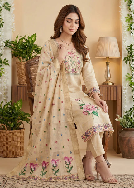 Cotton Printed and Embroidered Pant Style Suit Series